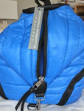 Sondra Roberts Squared--Nylon Quilted Backpack In Electric Blue